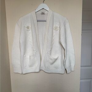 Vintage JCPenney Cream Textured Cardigan